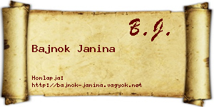 Bajnok Janina névjegykártya